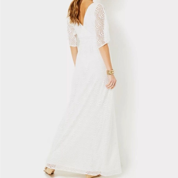 NWT Lilly Pulitzer Parigi Elbow Sleeve maxi dress in resort white - Picture 5 of 6